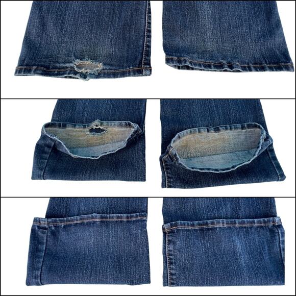 Old Navy Curvy Profile Bootcut Mid Rise Jeans Size 12 Short Blue Denim - Picture 5 of 12